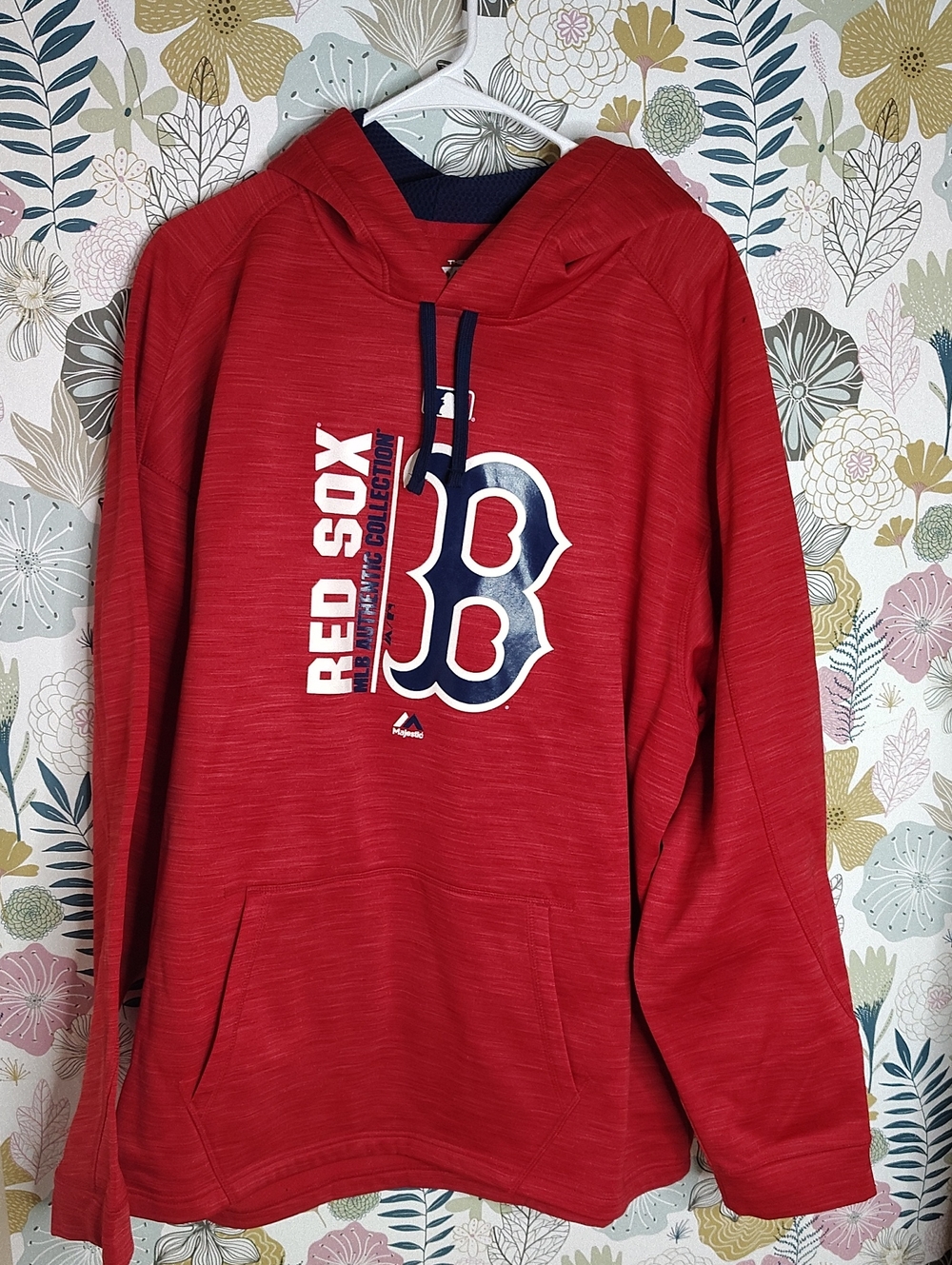 Majestic Red Boston Red Sox Pullover Hoodie with Navy Accents Men's 2XL